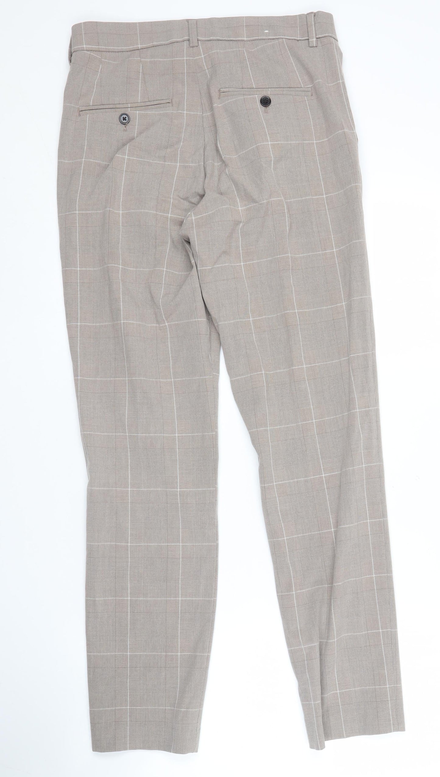 Womens UK Size 8 H&M Slim Fit  Beige Trousers