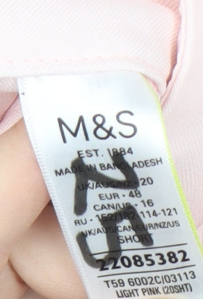 Womens UK Size 20 Marks and Spencer Regular Fit Casual Pink Trousers