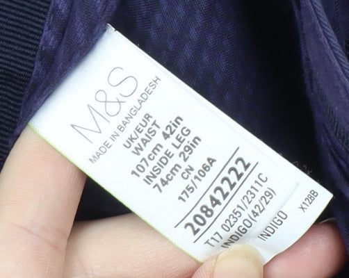 Marks and Spencer Men's Blue Trousers Size 42