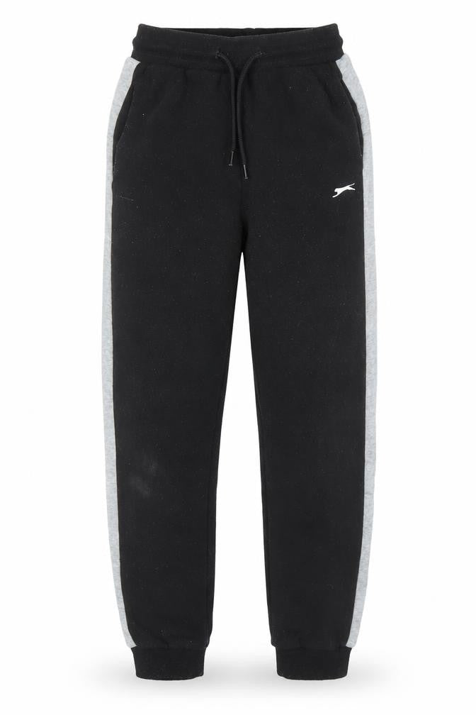 Front view of Slazenger boys’ black jogger trousers, 7-8 years, polyester