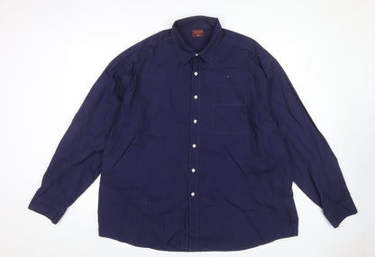 Mens UK Collar Size 2XL Burton Smart Blue  Dress Shirt