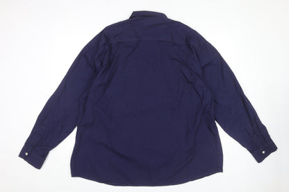 Mens UK Collar Size 2XL Burton Smart Blue  Dress Shirt