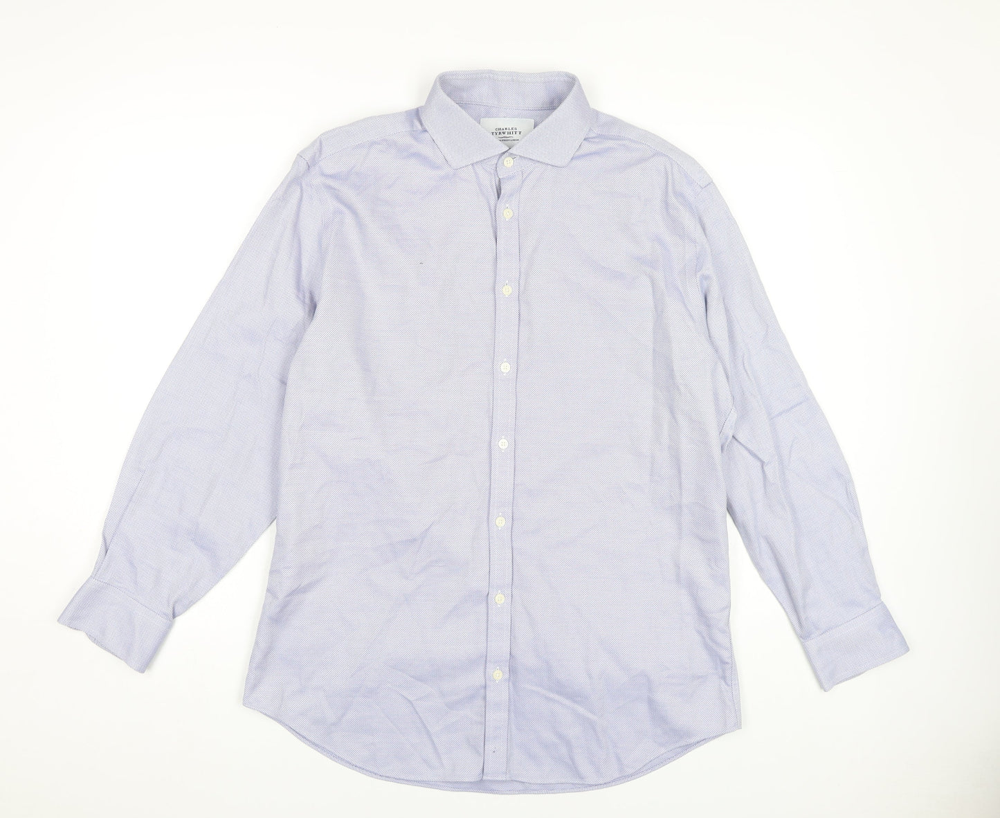 Mens UK Collar Size 16.5 Charles Tyrwhitt Smart Blue  Dress Shirt