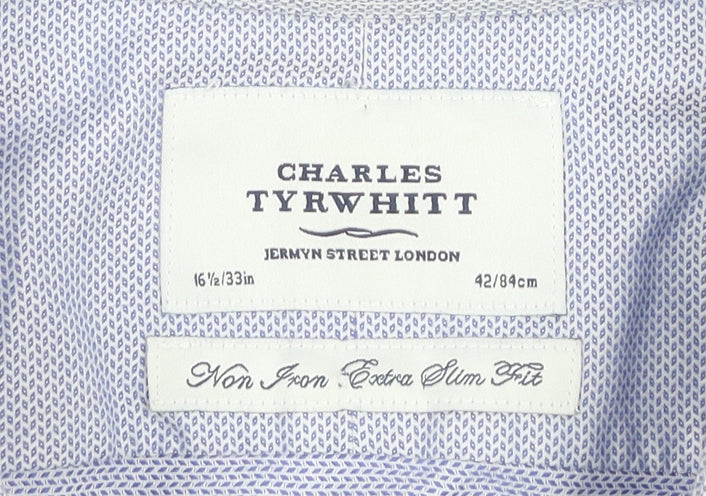 Mens UK Collar Size 16.5 Charles Tyrwhitt Smart Blue  Dress Shirt