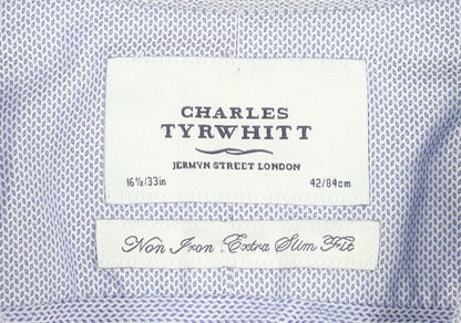 Mens UK Collar Size 16.5 Charles Tyrwhitt Smart Blue  Dress Shirt