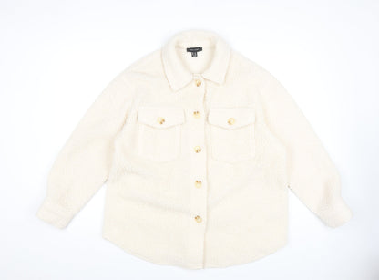 New Look Women’s Ivory Fleece Jacket Size 12