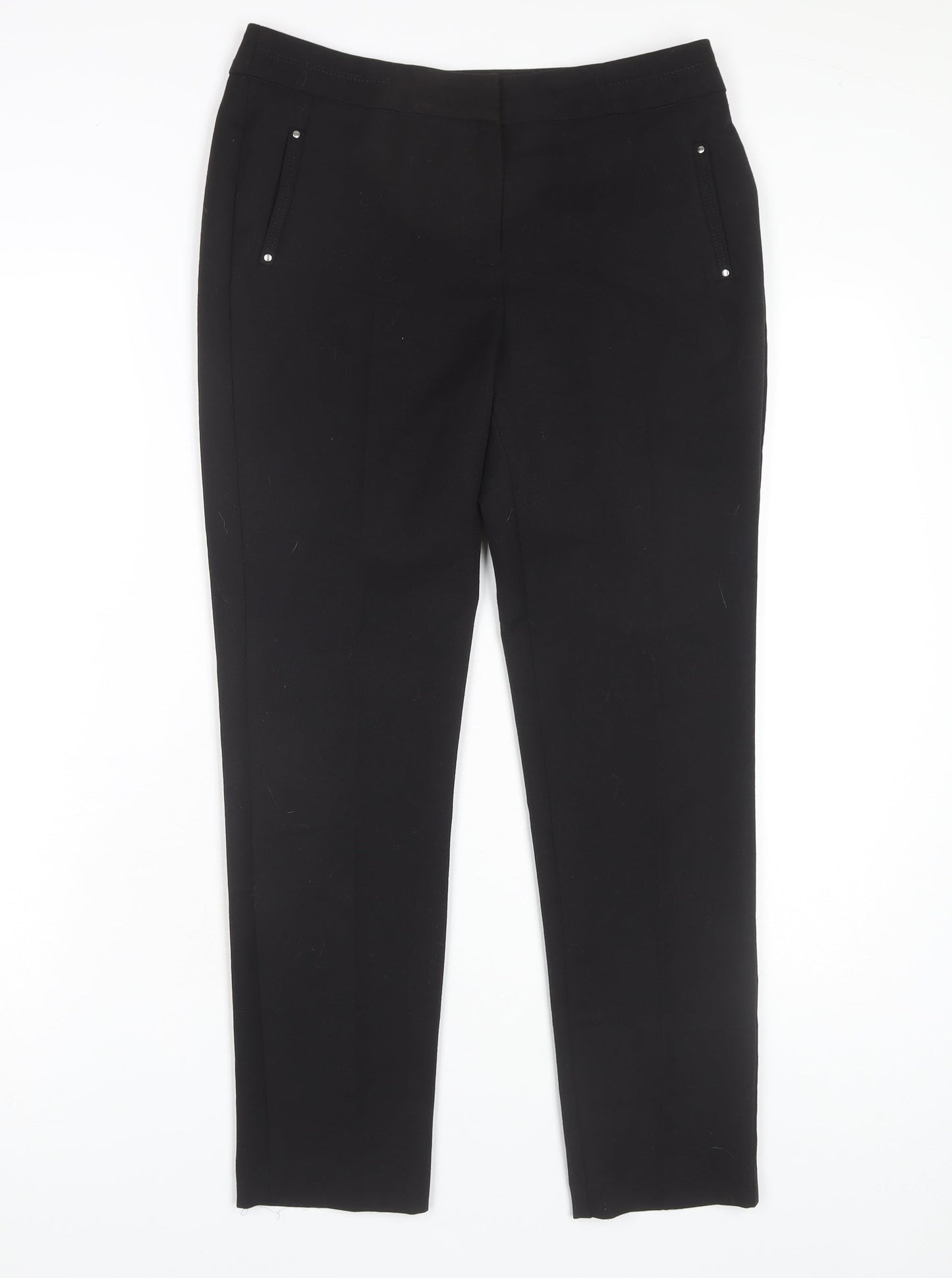 Womens UK Size 8 Wallis Slim Fit  Black Trousers