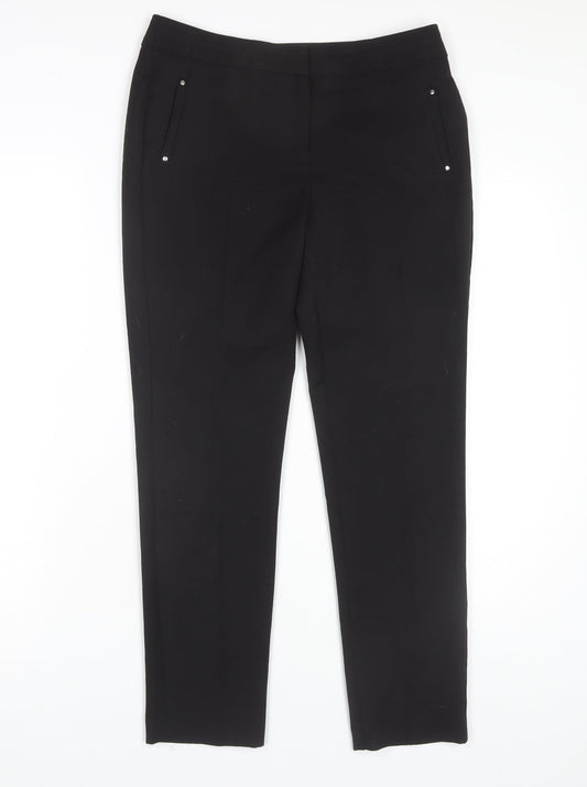 Womens UK Size 8 Wallis Slim Fit  Black Trousers