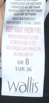 Womens UK Size 8 Wallis Slim Fit  Black Trousers