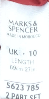 Marks and Spencer Women's Red Midi Skirt, Size 10, Herringbone