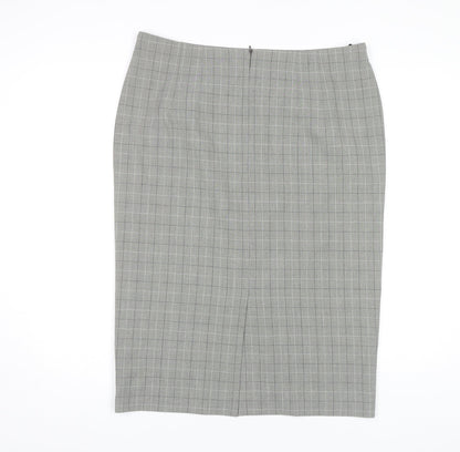 Marks and Spencer Women's Grey Checked Pencil Skirt Size 18