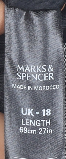 Marks and Spencer Women's Grey Checked Pencil Skirt Size 18