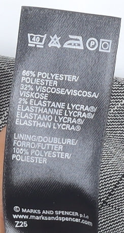 Marks and Spencer Women's Grey Checked Pencil Skirt Size 18