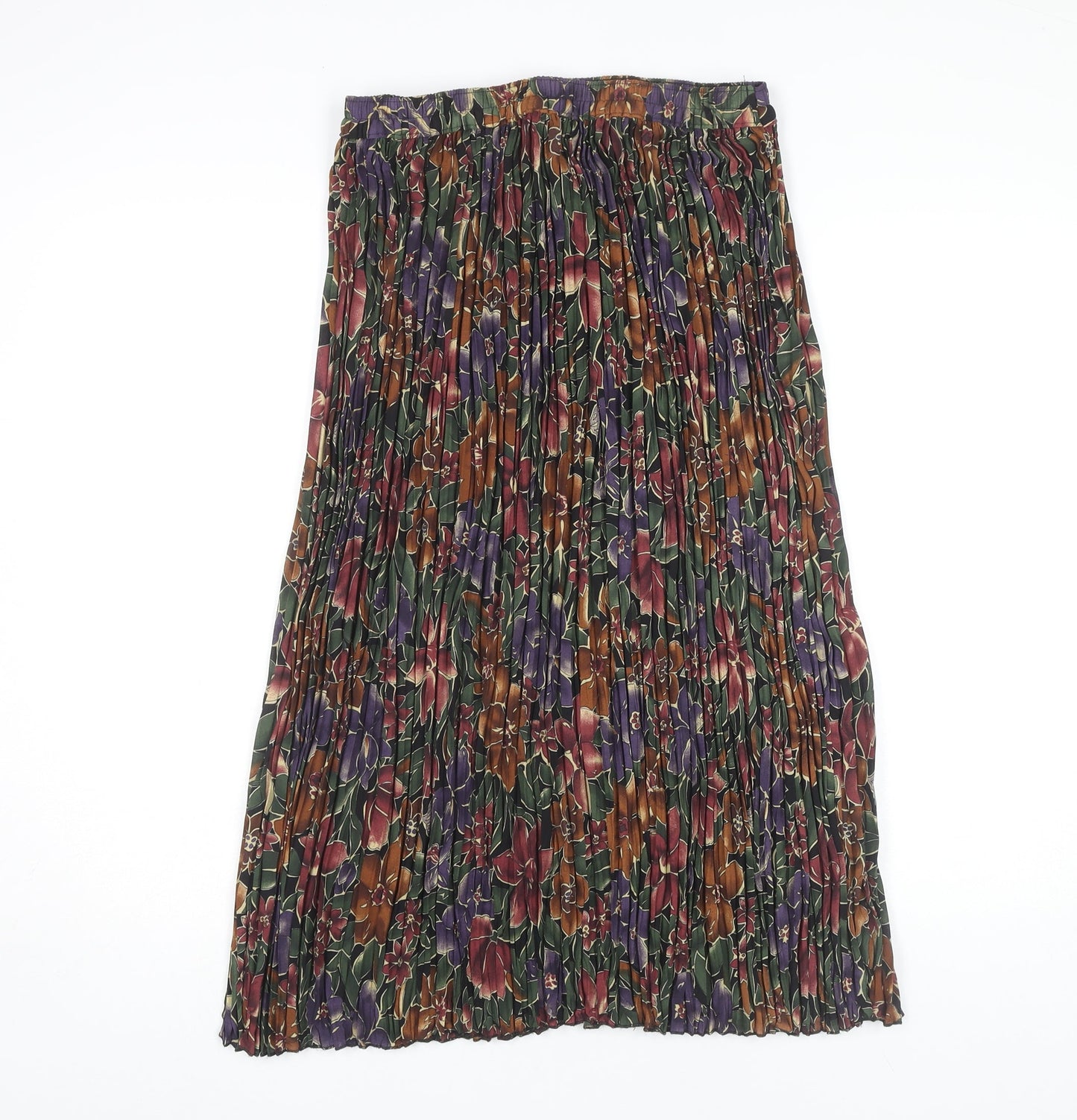 Vintage Marks and Spencer Women's Floral Long Pleated Skirt