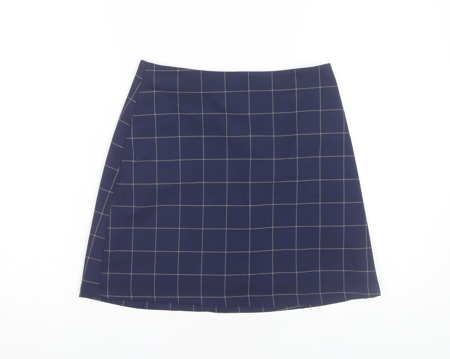 Monki Women's Blue Check Pencil Skirt Size 8