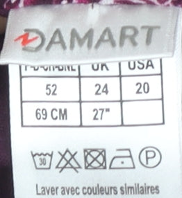 Damart Women's A-Line Multicoloured Skirt Size 24