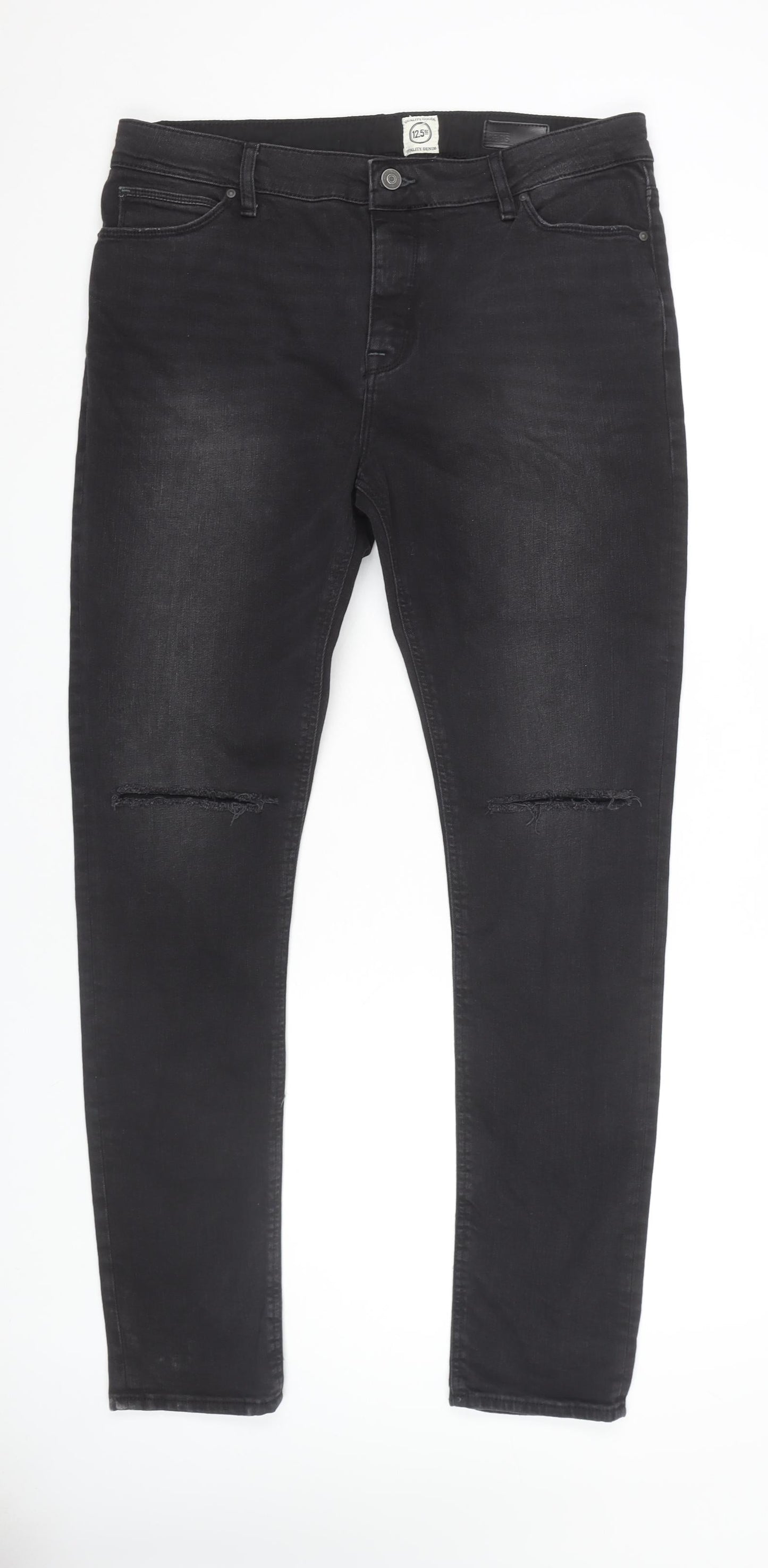 ASOS Men's Black Skinny Distressed Jeans Size 36