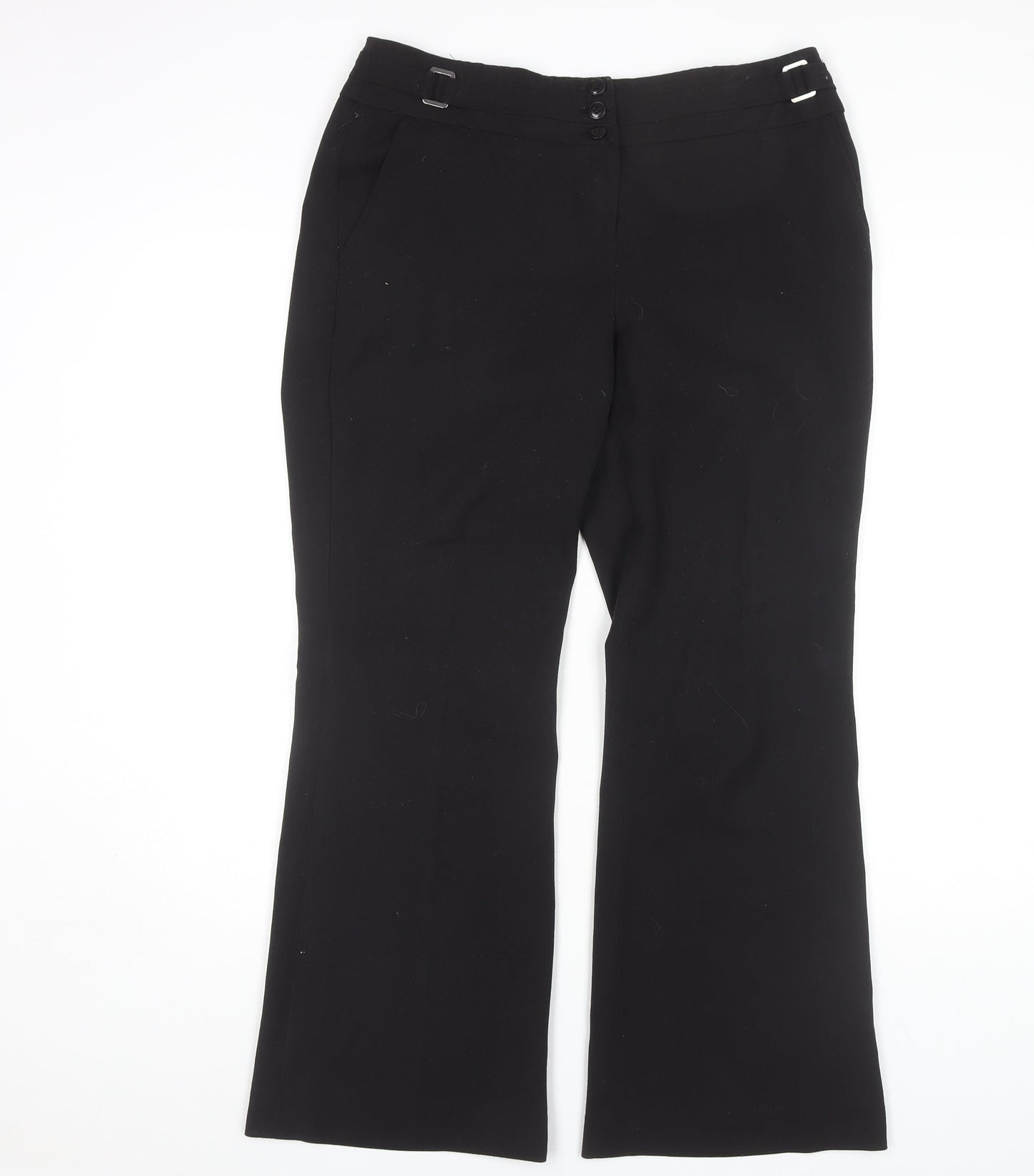 Womens UK Size 12 Wallis Regular Fit  Black Trousers