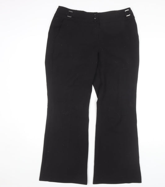 Womens UK Size 12 Wallis Regular Fit  Black Trousers