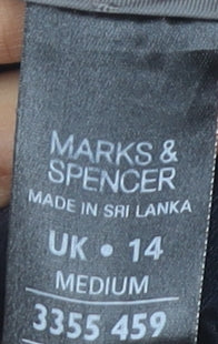 Womens UK Size 14 Marks and Spencer Regular Fit Dress Pants Black Trousers