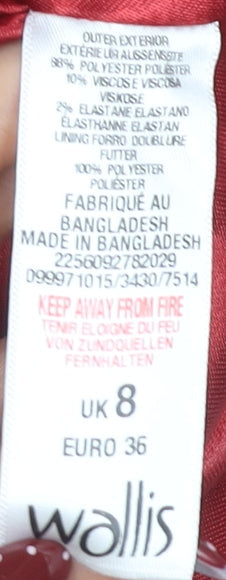 Womens UK Size 8 Wallis Red Basic Jacket