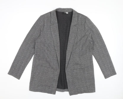 H&M Grey Women's Coatigan - M, Knit Herringbone Style