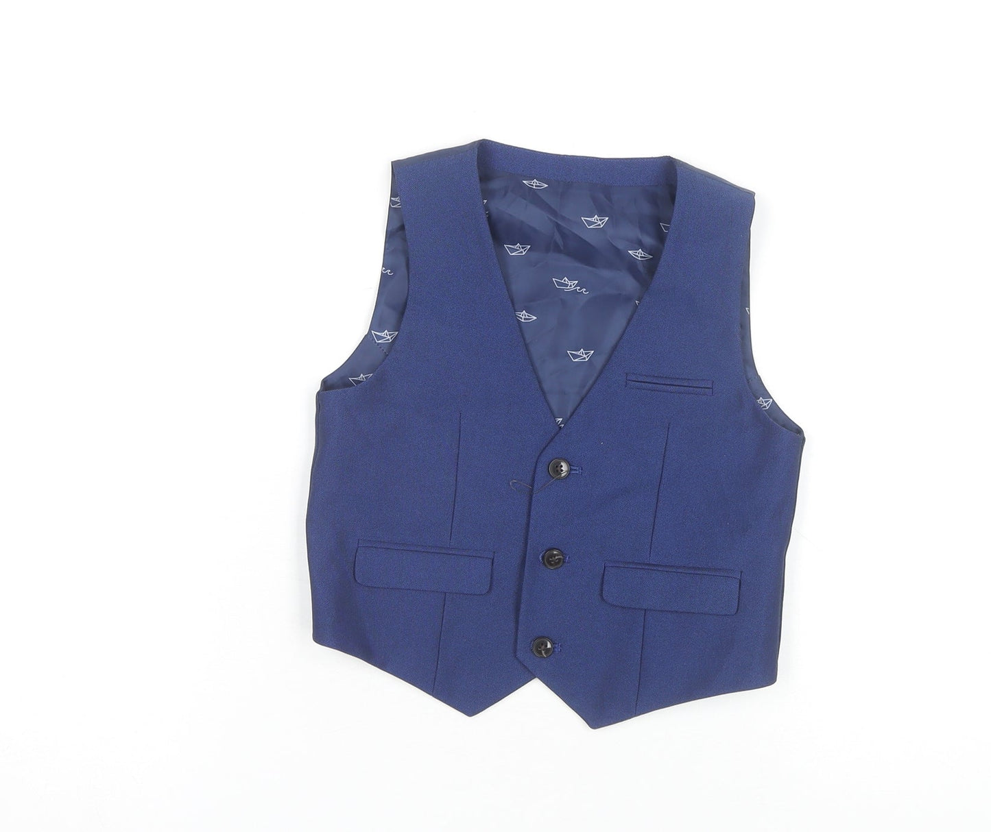 Marks and Spencer Boys Blue Suit Waistcoat 5-6 Years