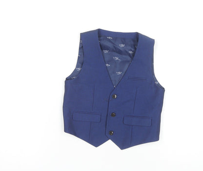 Marks and Spencer Boys Blue Suit Waistcoat 5-6 Years