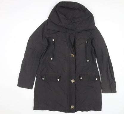 Womens UK Size 12 Clements Ribeiro Black Rain Coat