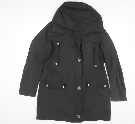 Womens UK Size 12 Clements Ribeiro Black Rain Coat