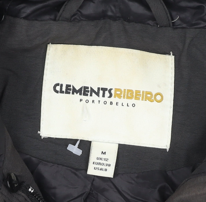 Womens UK Size 12 Clements Ribeiro Black Rain Coat