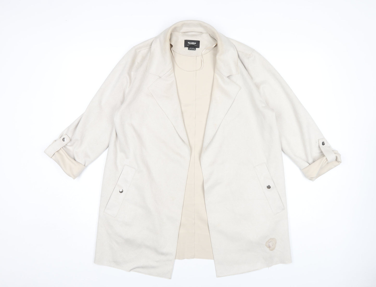 Pull&Bear Women's Beige Mid-Length Coat Size S