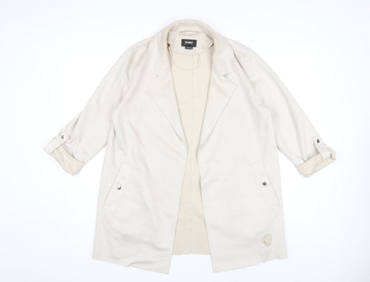 Pull&Bear Women's Beige Mid-Length Coat Size S