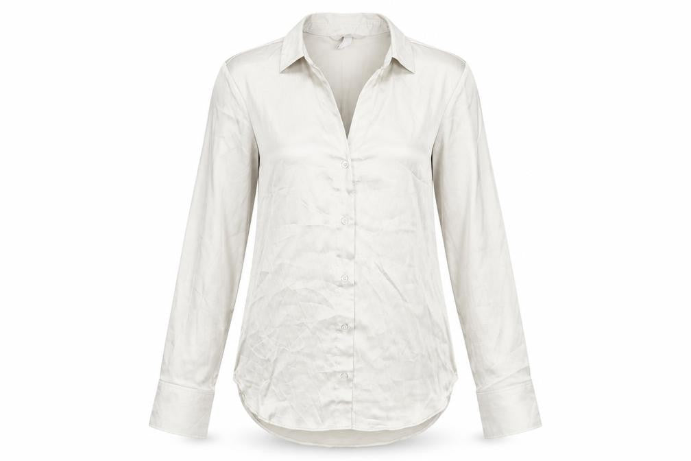 Womens UK Size 12 H&M Beige Basic Button-Up