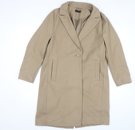 New Look Women's Beige Overcoat Size 12