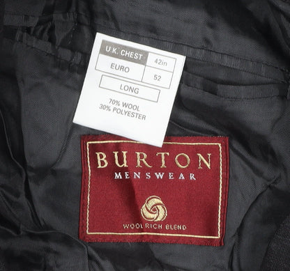 Mens UK Size 42 Burton Regular Black Suit Jacket