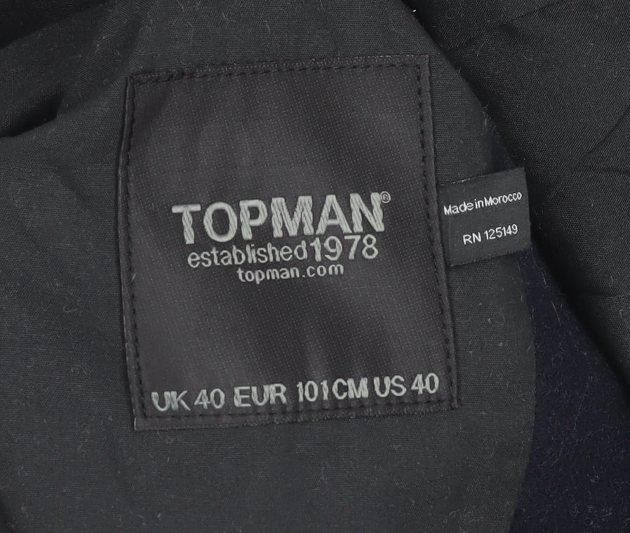 Mens UK Size 40 Topman Regular Blue Suit Jacket