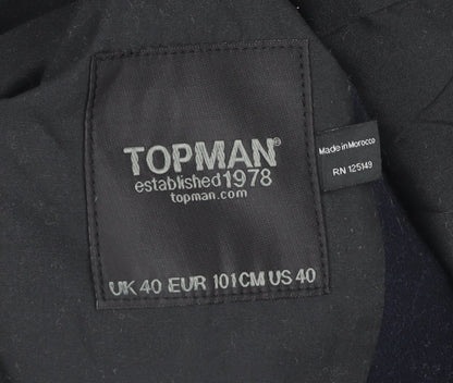 Mens UK Size 40 Topman Regular Blue Suit Jacket