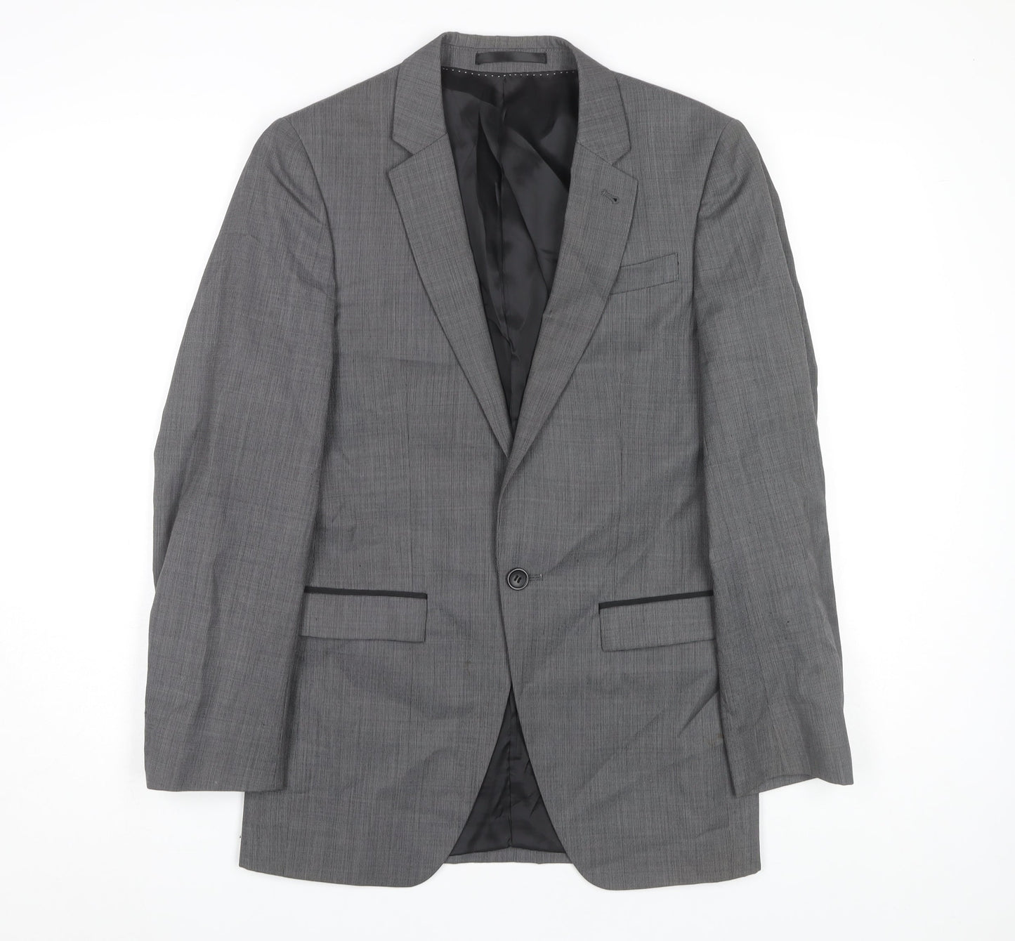 Mens UK Size 34 Topman Regular Grey Suit Jacket