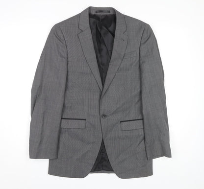 Mens UK Size 34 Topman Regular Grey Suit Jacket