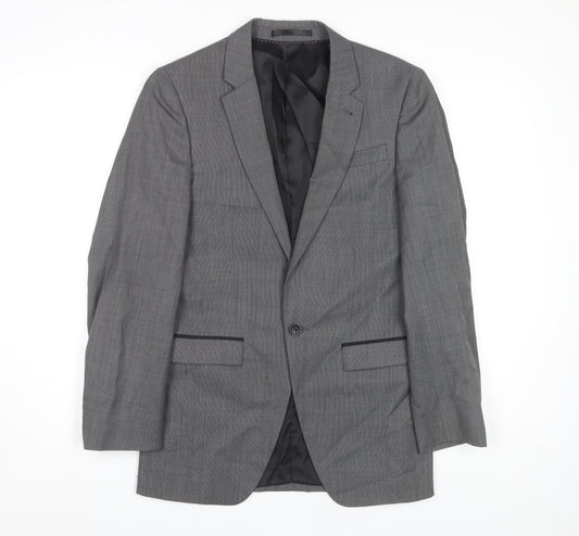 Mens UK Size 34 Topman Regular Grey Suit Jacket