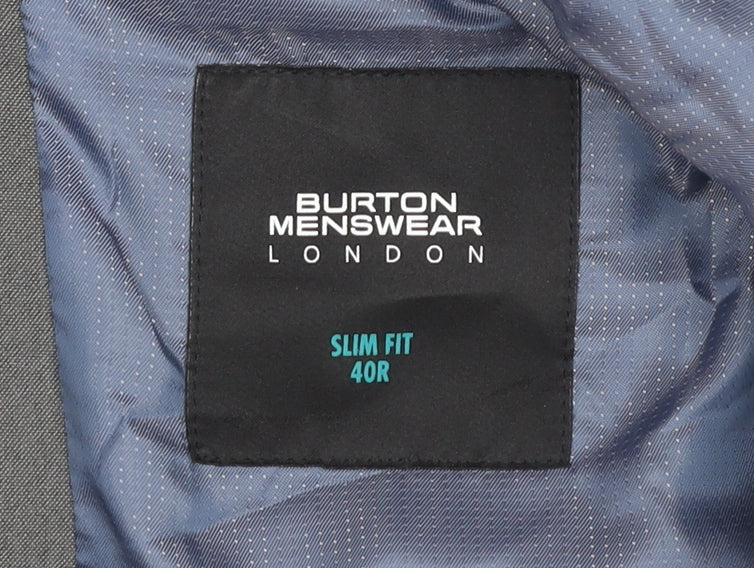 Mens UK Size 40 Burton Regular Grey Suit Jacket