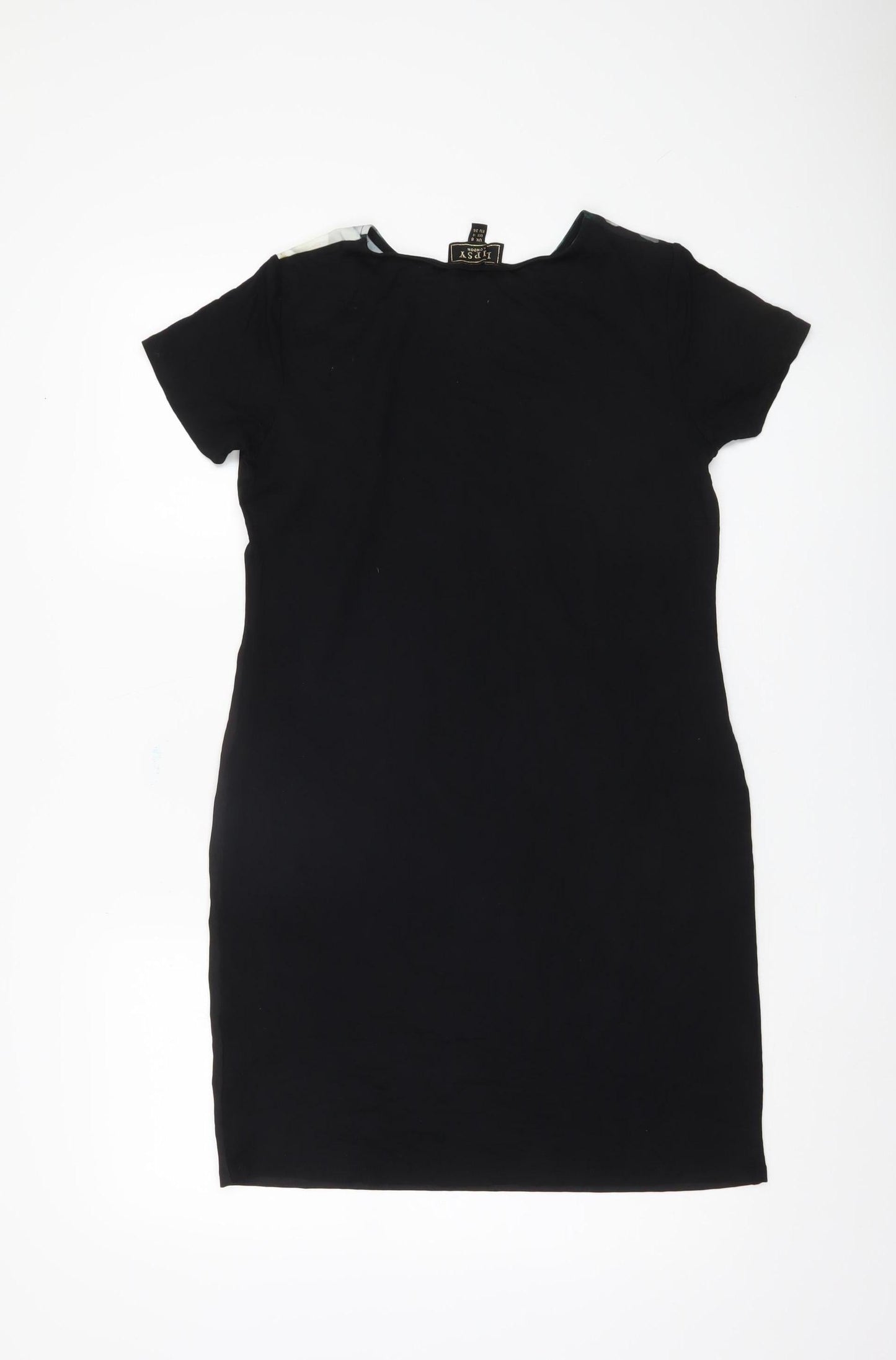 Lipsy London Women's Black Floral Sheath Dress Size 8