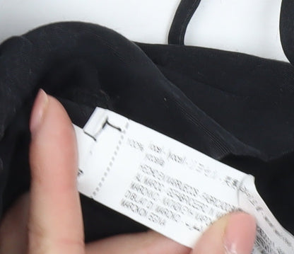 Zara Women's Black Viscose Playsuit, Medium, Adjustable Straps