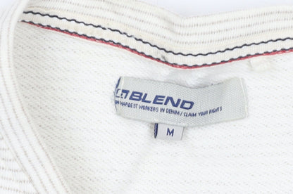 Blend Women's Ivory Striped Basic Long Sleeve Top M
