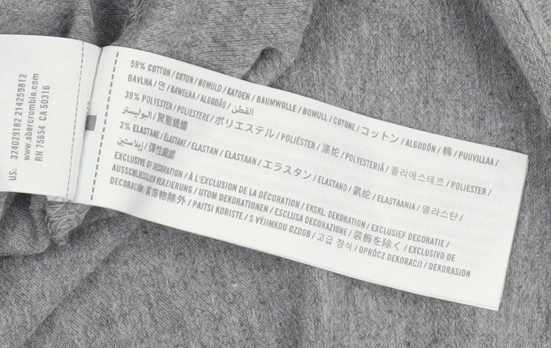 Hollister Men's Grey Polo Shirt S Short Sleeve