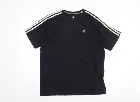 Adidas Men's Black Crew T-Shirt, Medium