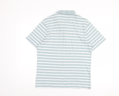 Penguin Men's Polo Blue Striped M Casual Classic