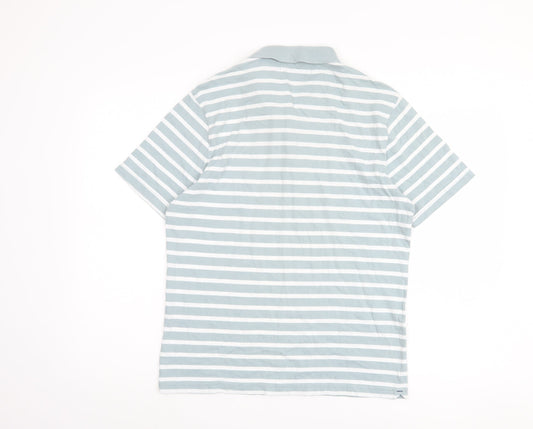 Penguin Men's Polo Blue Striped M Casual Classic