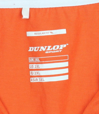 Dunlop Men's Orange Polo, 2XL, Short Sleeve, Regular Fit
